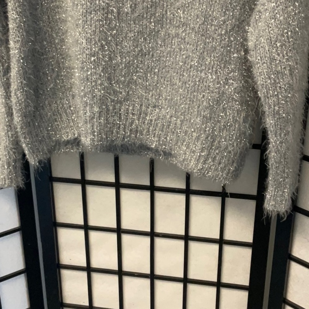 Gray Sweater With Silver Threads Measures Like A … - image 5
